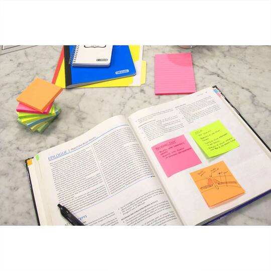BAZIC Products® 3" x 3" Assorted Sticky Notepads, 3 Packs of 12